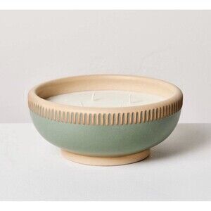 Hearth & Hand Magnolia 4-Wick Ceramic Candle Eucalyptus & Santal Green 45oz NEW